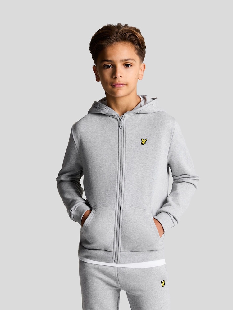 Lyle & Scott Grey Zip Through 100% Cotton Hoodie - Image 1 of 5 Lyle & Scott Grey Zip Through 100% Cotton Hoodie - Image 1 of 5