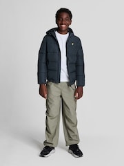 Lyle & Scott Blue Quilted Puffer Coat - Image 3 of 7