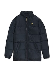 Lyle & Scott Blue Quilted Puffer Coat - Image 5 of 7