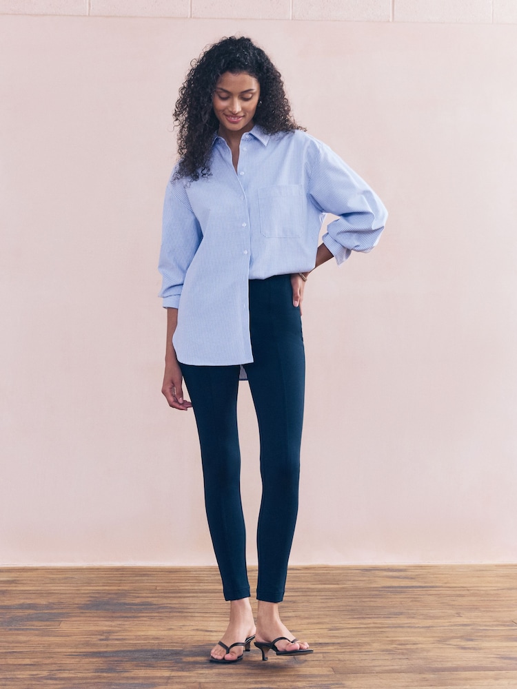 Navy Ponte Leggings - Image 1 of 7 Navy Ponte Leggings - Image 1 of 7