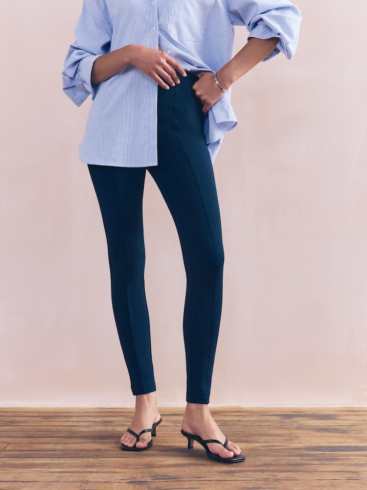 Navy Ponte Leggings - Image 2 of 7 Navy Ponte Leggings - Image 2 of 7