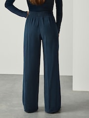 Navy Side Stitch Wide Leg Trousers - Image 4 of 8