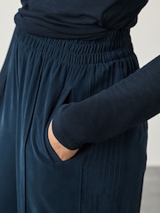 Navy Side Stitch Wide Leg Trousers - Image 5 of 8