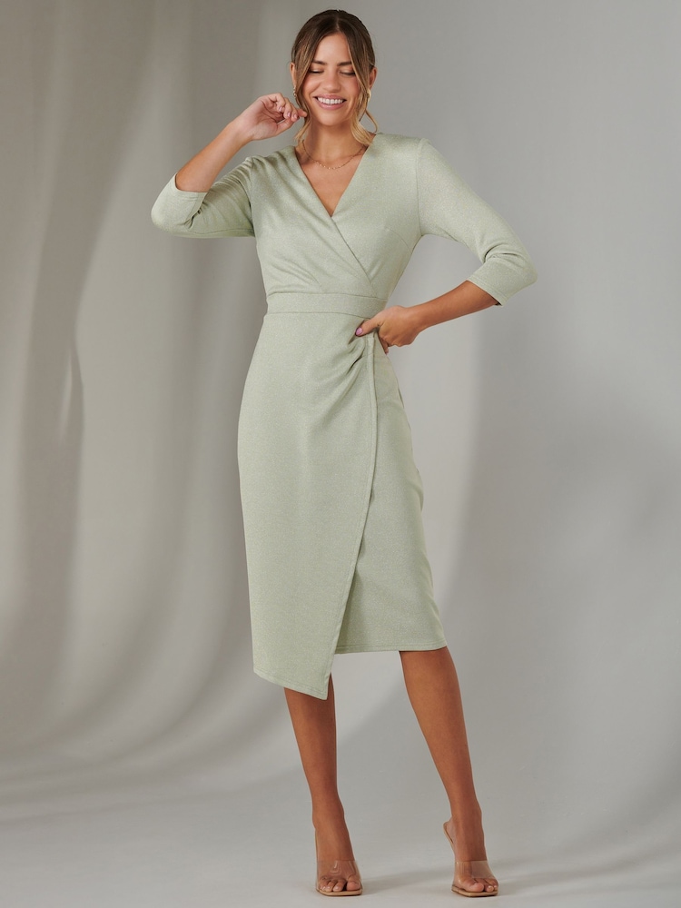 Jolie Moi Metallic Wrap Bodycon Dress - Imagen 6 de 6 Jolie Moi Metallic Wrap Bodycon Dress - Imagen 6 de 6