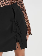 PixieGirl Petite Black Tie Bow Mini Skirt - Image 4 of 5