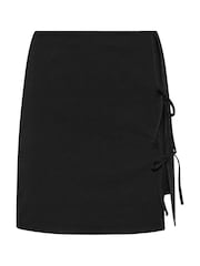 PixieGirl Petite Black Tie Bow Mini Skirt - Image 5 of 5