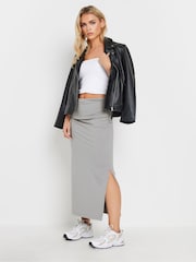 PixieGirl Petite Grey Fold Over Waist Maxi Skirt - Image 1 of 5