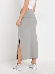 PixieGirl Petite Grey Fold Over Waist Maxi Skirt - Image 3 of 5