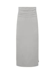 PixieGirl Petite Grey Fold Over Waist Maxi Skirt - Image 5 of 5