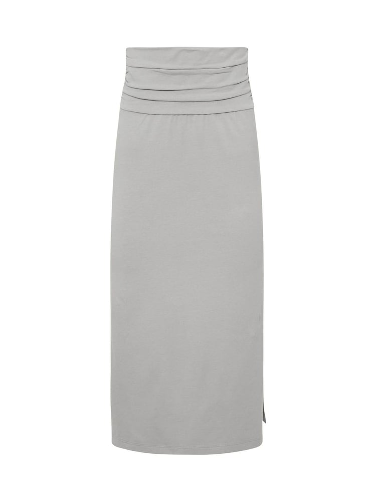 PixieGirl Petite Grey Fold Over Waist Maxi Skirt - Image 5 of 5