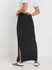 PixieGirl Petite Black Fold Over Waist Maxi Skirt - Image 2 of 5