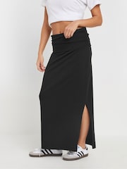 PixieGirl Petite Black Fold Over Waist Maxi Skirt - Image 3 of 5
