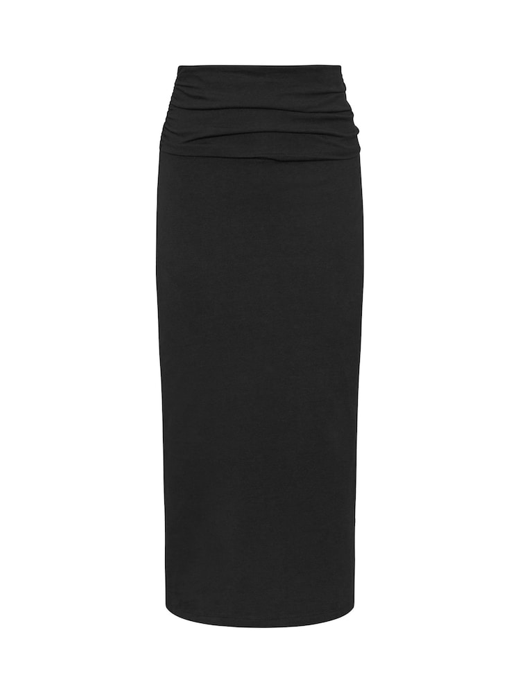 PixieGirl Petite Black Fold Over Waist Maxi Skirt - Image 5 of 5