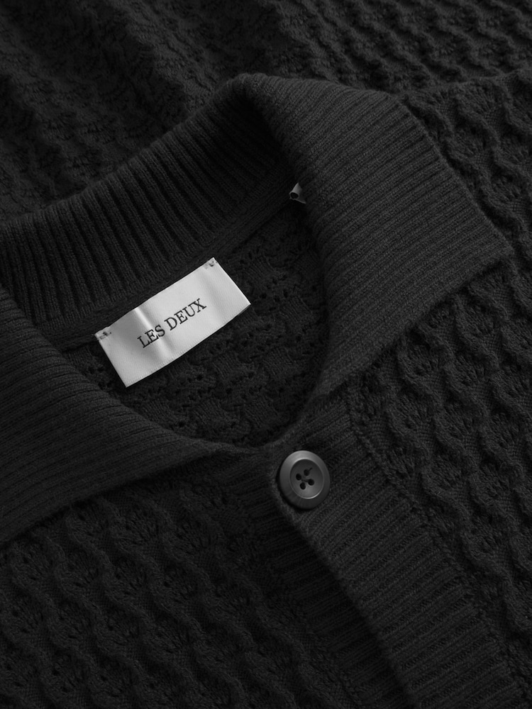 Les Deux Black Gespertus Short Sleeve Knit Shirt - Image 9 of 9
