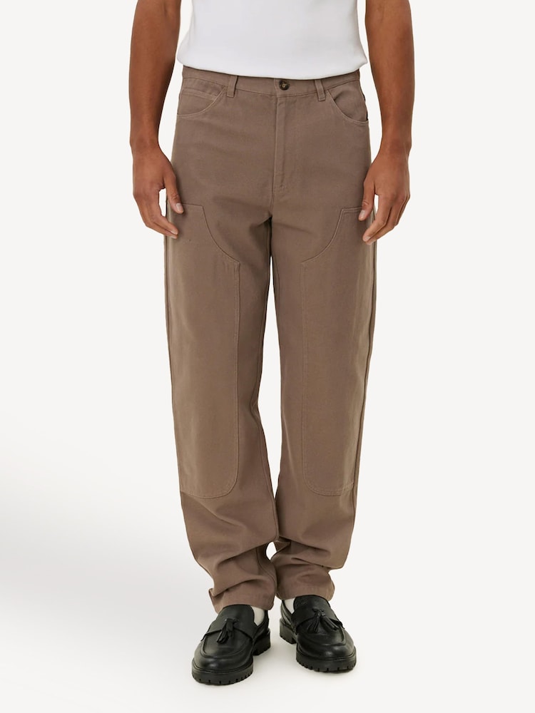 Les Deux Brown Ryder Double Front Panel Carpenter Trousers - Image 1 of 5