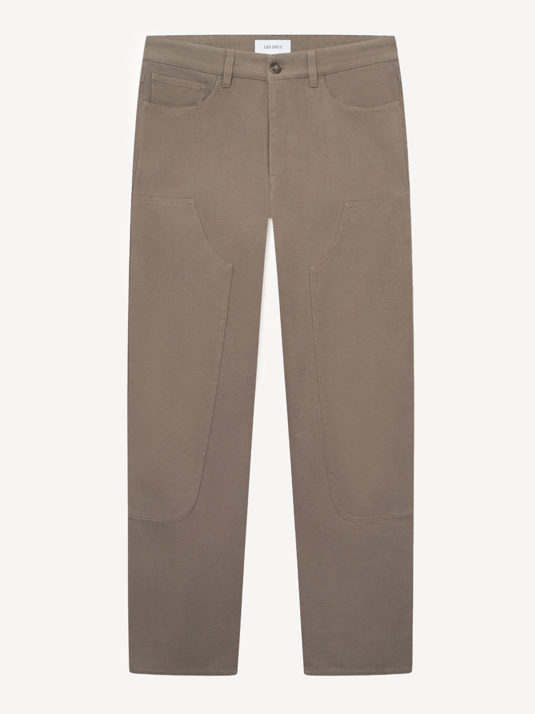 Buy Les Deux Brown Ryder Double Front Panel Carpenter Trousers