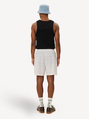 Les Deux Cream Charlie Check Patterned Shorts - Image 4 of 5