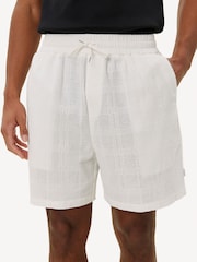 Les Deux Cream Charlie Check Patterned Shorts - Image 5 of 5