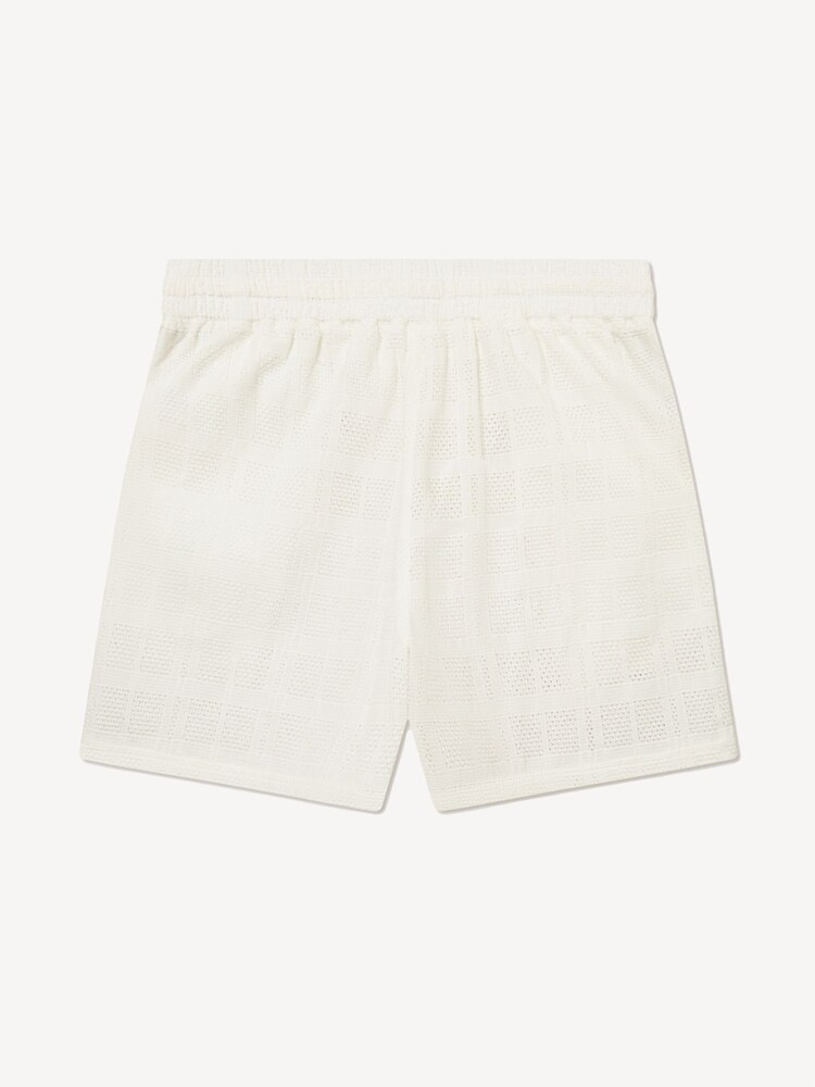 Les Deux Cream Charlie Check Patterned Shorts - Image 7 of 7