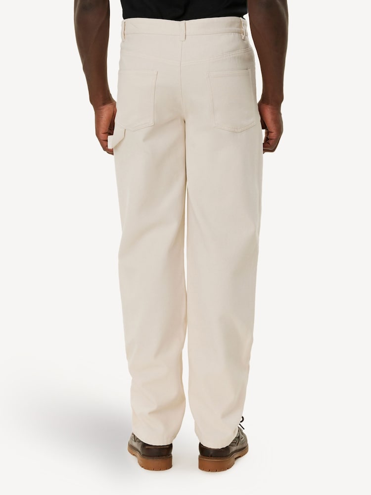 Les Deux Cream Ryder Double Front Panel Carpenter Trousers - Image 2 of 8