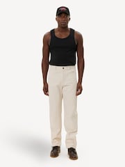 Les Deux Cream Ryder Double Front Panel Carpenter Trousers - Image 3 of 8
