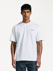 Les Deux White Crew Logo T-Shirt - Image 1 of 7