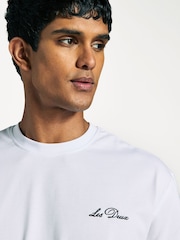 Les Deux White Crew Logo T-Shirt - Image 5 of 7