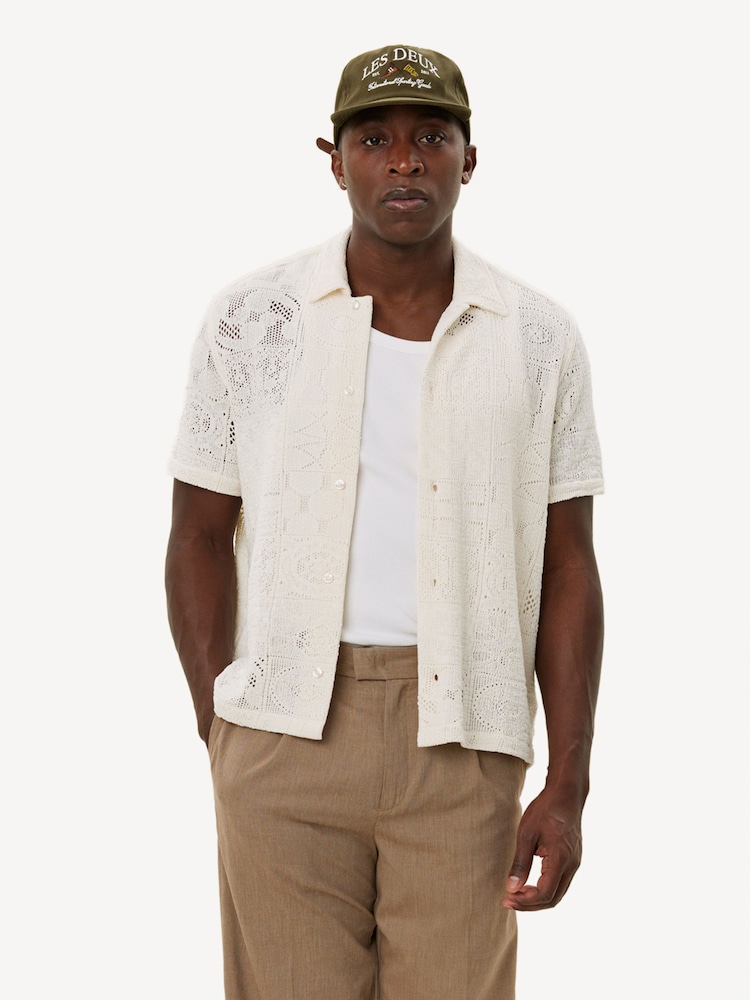 Les Deux Cream Hector Short Sleeve Lace Shirt - Image 1 of 8