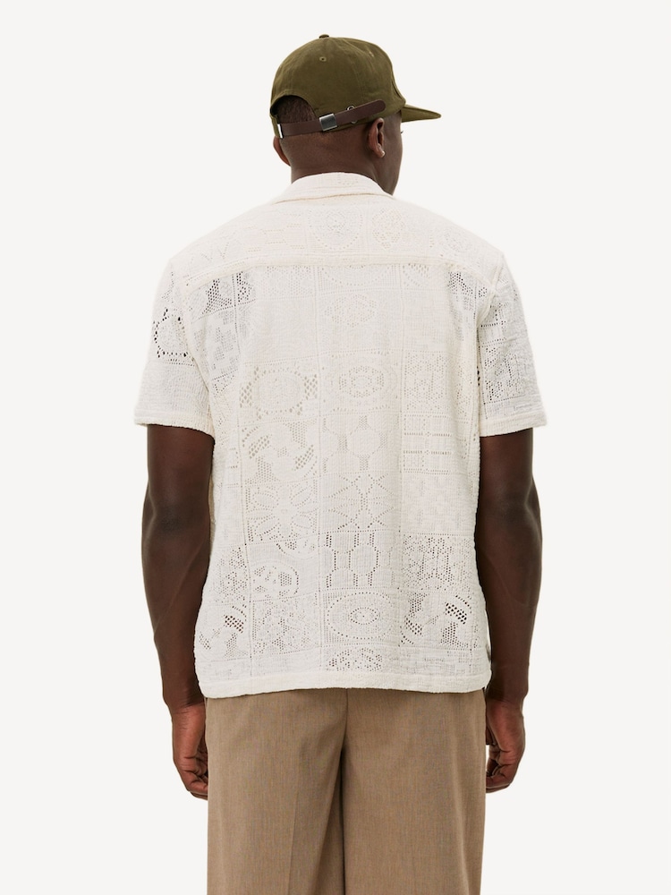 Les Deux Cream Hector Short Sleeve Lace Shirt - Image 2 of 8