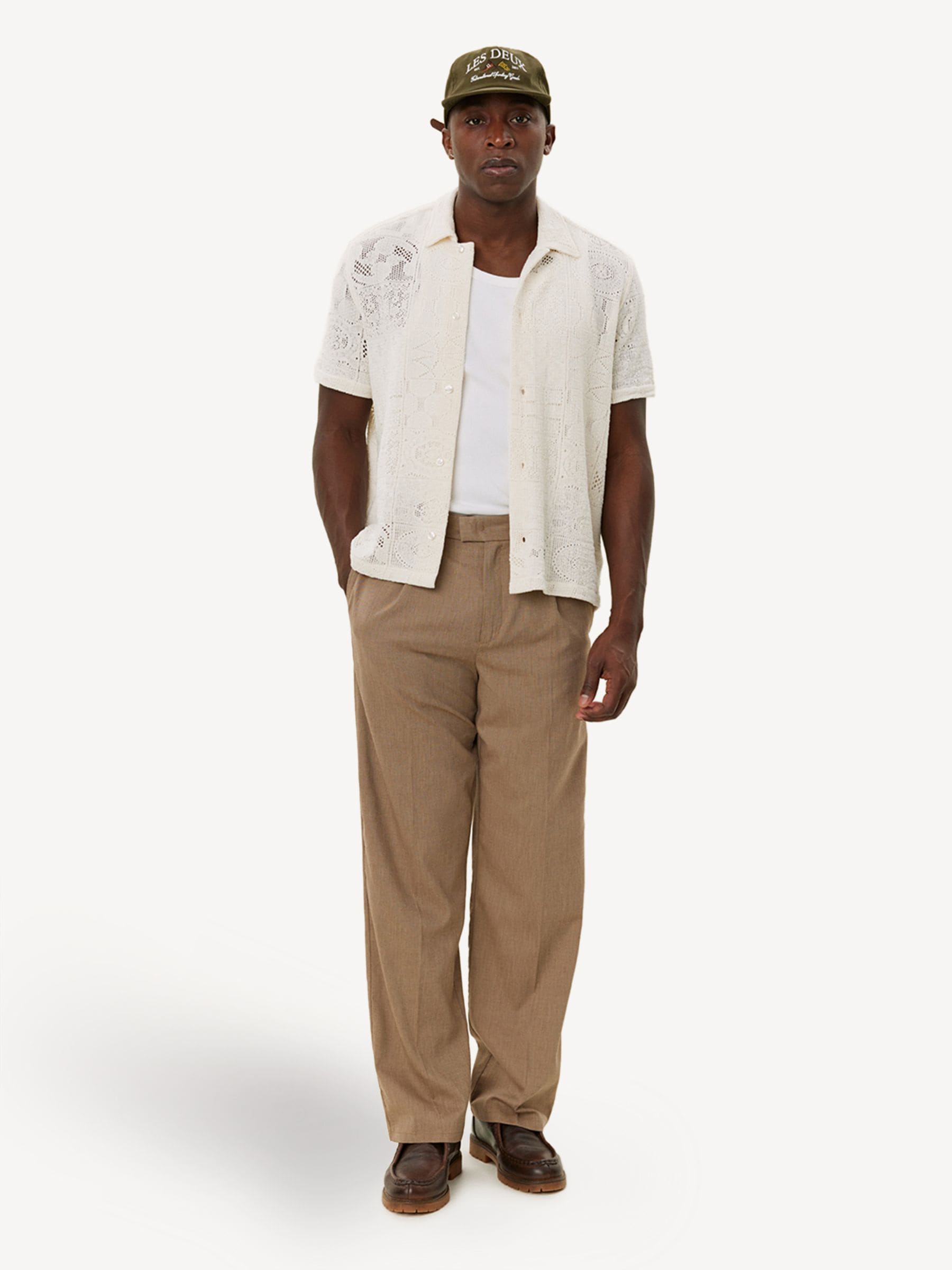 Buy Les Deux Cream Hector Short Sleeve Lace Shirt from Next USA