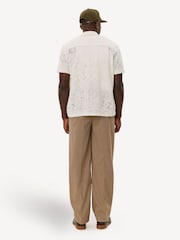 Les Deux Cream Hector Short Sleeve Lace Shirt - Image 4 of 8