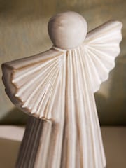 Natural Skandi Ceramic Angel Christmas Ornament - Image 2 of 3