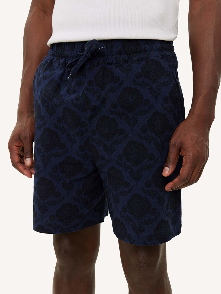Les Deux Blue Lesley Flower Tile Allover Print Shorts - Image 5 of 5 Les Deux Blue Lesley Flower Tile Allover Print Shorts - Image 5 of 5