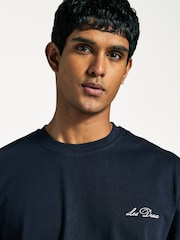 Les Deux Blue Crew Logo T-Shirt - Image 4 of 6