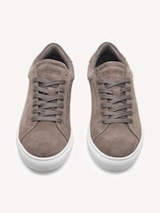 Les Deux Grey Theodor Suede Low Top Lace Up Sneakers - Image 3 of 4