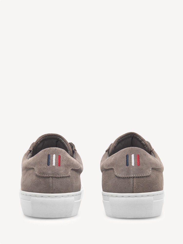Les Deux Grey Theodor Suede Low Top Lace Up Sneakers - Image 4 of 4