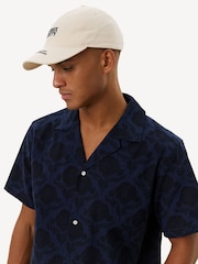 Les Deux Blue Lesley Flower Tile Allover Print Short Sleeve Shirt - Image 7 of 9