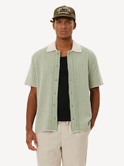 Les Deux Green Easton Knitted Short Sleeve Shirt - Image 1 of 8