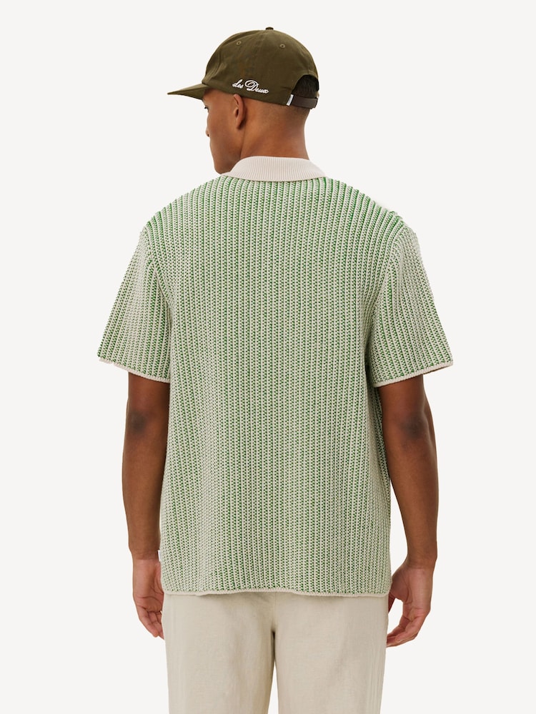 Les Deux Green Easton Knitted Short Sleeve Shirt - Image 2 of 8