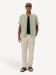 Les Deux Green Easton Knitted Short Sleeve Shirt - Image 3 of 8