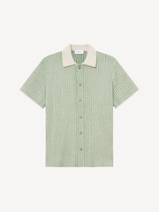 Les Deux Green Easton Knitted Short Sleeve Shirt - Image 6 of 8