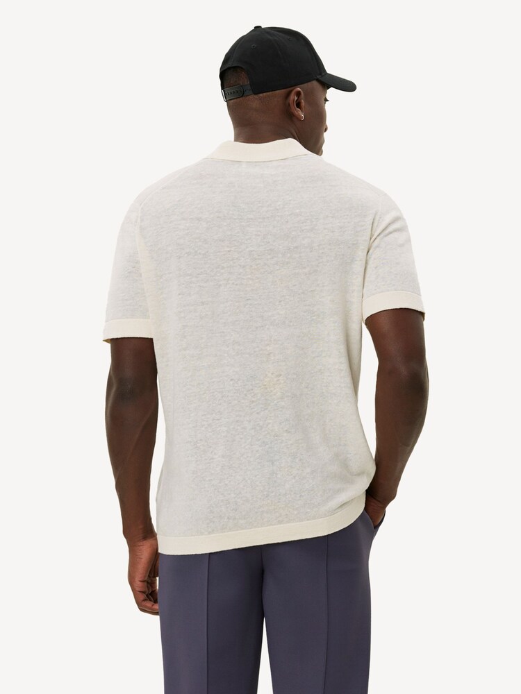Les Deux Cream Emmanuel Open Collar Knit Polo Shirt - Image 2 of 5 Les Deux Cream Emmanuel Open Collar Knit Polo Shirt - Image 2 of 5