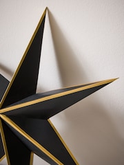 Set of 2 Black Paper Star Christmas Decorations - Image 3 of 4