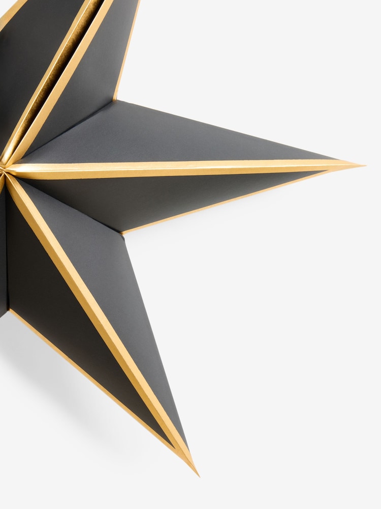 Set of 2 Black Paper Star Christmas Decorations - Image 4 of 4 Set of 2 Black Paper Star Christmas Decorations - Image 4 of 4