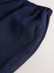 Navy Solid Wide Leg Trousers with Linen - Image 7 of 8