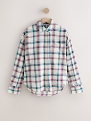 Pink/Green Check Long Sleeve Shirt With Linen - Image 6 of 8