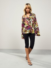 Multicoloured Tie Dye Print Slim Fit Long Sleeve Shirt - Image 2 of 7