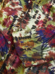 Multicoloured Tie Dye Print Slim Fit Long Sleeve Shirt - Image 6 of 7