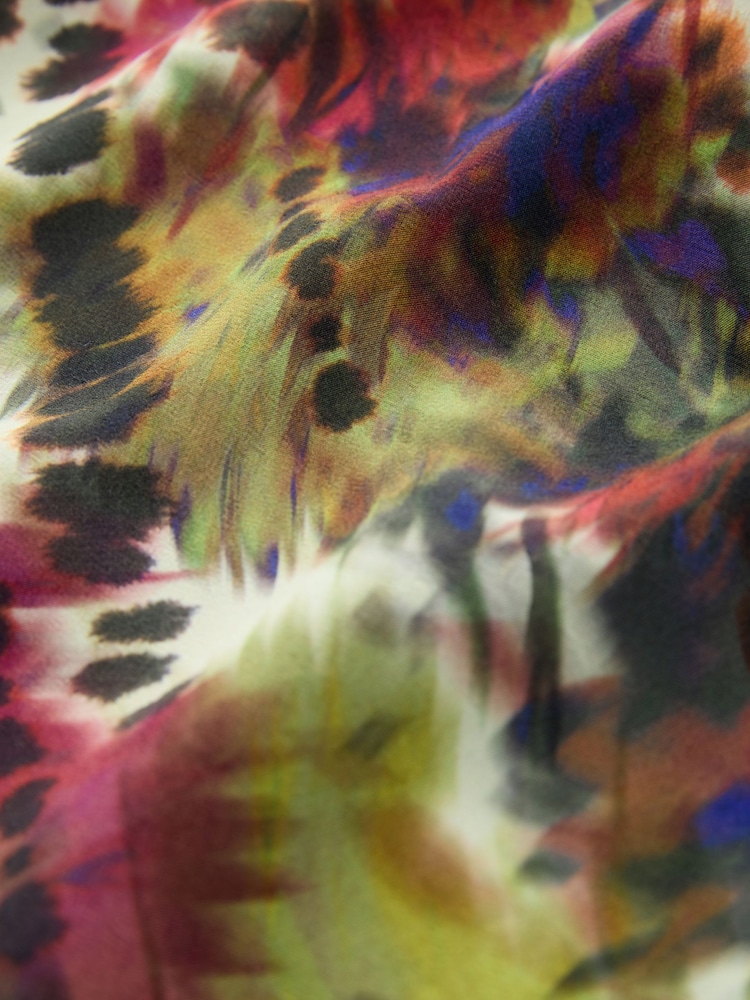 Multicoloured Tie Dye Print Slim Fit Long Sleeve Shirt - Image 7 of 7