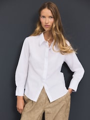 White Fitted Stretch Essential Long Sleeve Shirt - Image 1 of 8